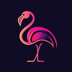 Logo illustration Flaminggo gradient colorful