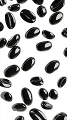 High-Quality Coffee Beans Falling in Airy Pattern; A Visual Representation of Coffee's Exquisite and Intricate Design