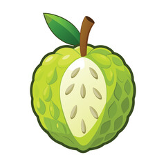 green apple with leaf