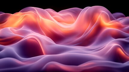 Obraz premium Abstract Purple and Orange Wave Landscape