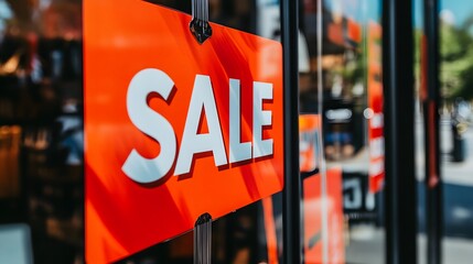 Clearance sale signs displayed prominently in store windows, attracting shoppers with enticing discounts and promotions, reflecting the excitement and urgency of retail bargains