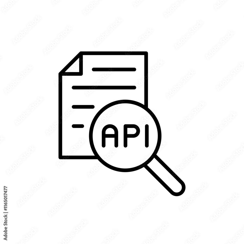 Poster api file outline icons, minimalist vector illustration ,simple transparent graphic element .isolated
