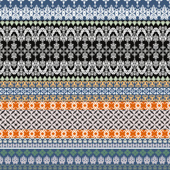 Damask fabric pattern, multi-colored pattern, full body pattern, vector