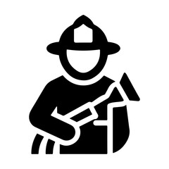 Modern Firefighter Icon Vector with a Clean, Simple Aesthetic