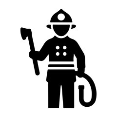 Minimalistic Firefighter Icon Vector with Bold Design