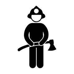 Simple Yet Striking Firefighter Icon in Vector Format
