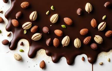 Fototapeta premium Chocolate background image, Valentine's Day, anniversary, food, gifts, love