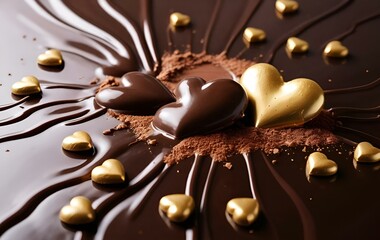 Chocolate background image, Valentine's Day, anniversary, food, gifts, love