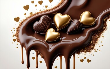 Chocolate background image, Valentine's Day, anniversary, food, gifts, love