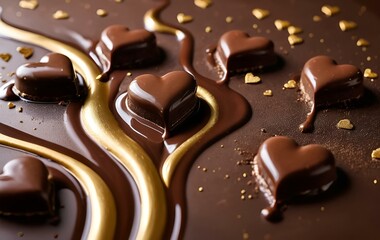 Chocolate background image, Valentine's Day, anniversary, food, gifts, love