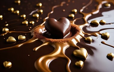 Chocolate background image, Valentine's Day, anniversary, food, gifts, love