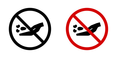 Do not feed the animals sign vectors in flat style