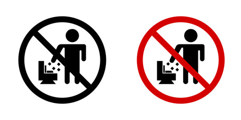 Do not litter in toilet sign vectors in flat style