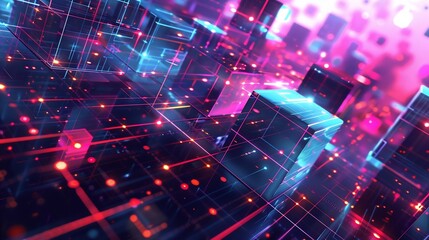 Neon Cubes: A Digital Metropolis