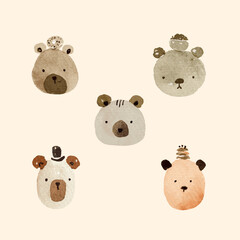 Hand Drawn Kawaii Bear Illustration