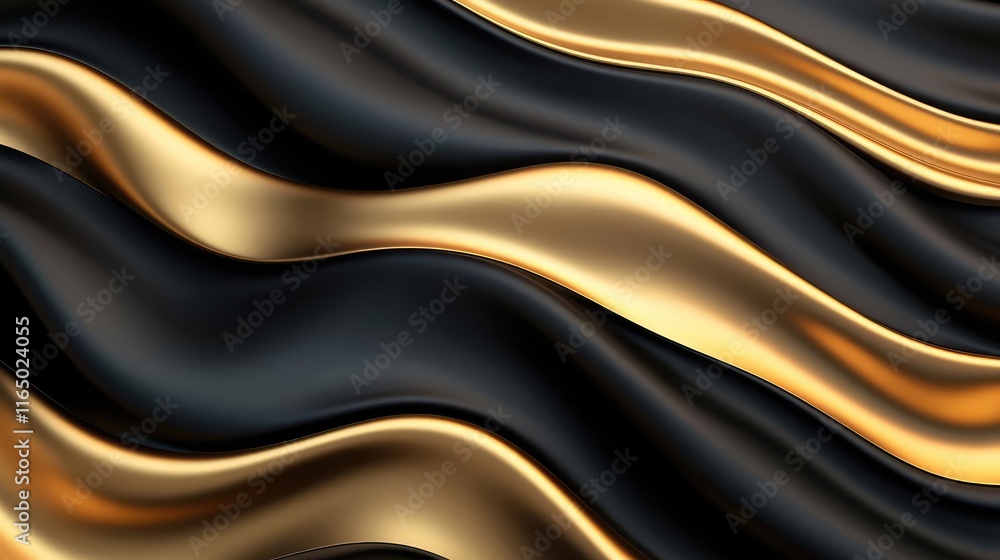 Poster noise abstract background idea. elegant flowing black and gold fabric, perfect for background or des