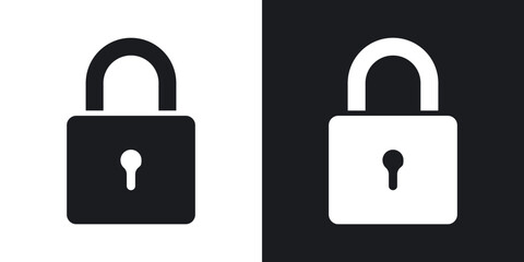 Padlock icons in flat style