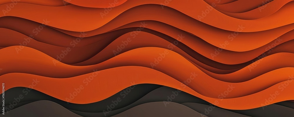 Aufkleber Noise abstract background idea. Abstract wave patterns in shades of orange and black create a dynamic visual effect.