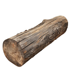 Fototapeta premium A Wooden Log Isolated on Transparent Background