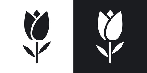 Tulip icons in flat style