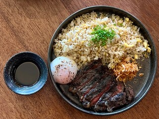 Beef fried rice, good quality beef from Phon Yang Kham, Sakon Nakhon, Thailand