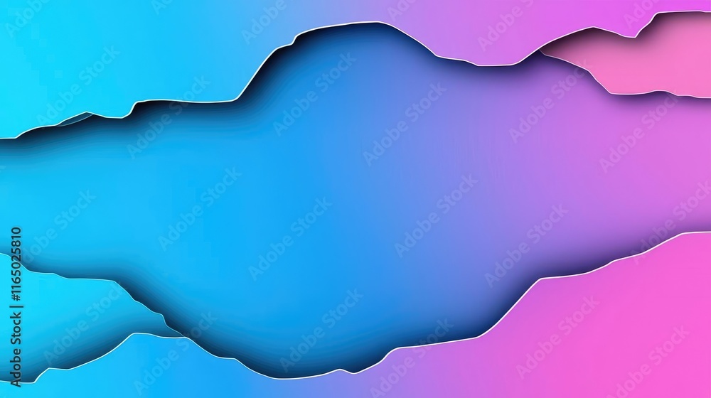 Poster torn abstract background concept. vibrant abstract gradient background in blue and pink shades with 