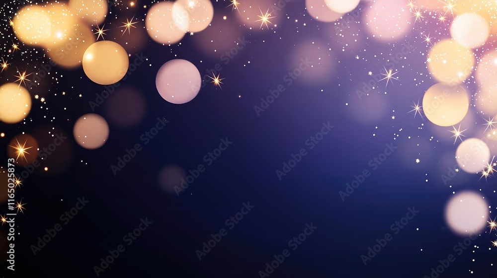 Aufkleber Starry abstract background idea. A mesmerizing abstract light background with glowing orbs and sparkling bokeh effects.
