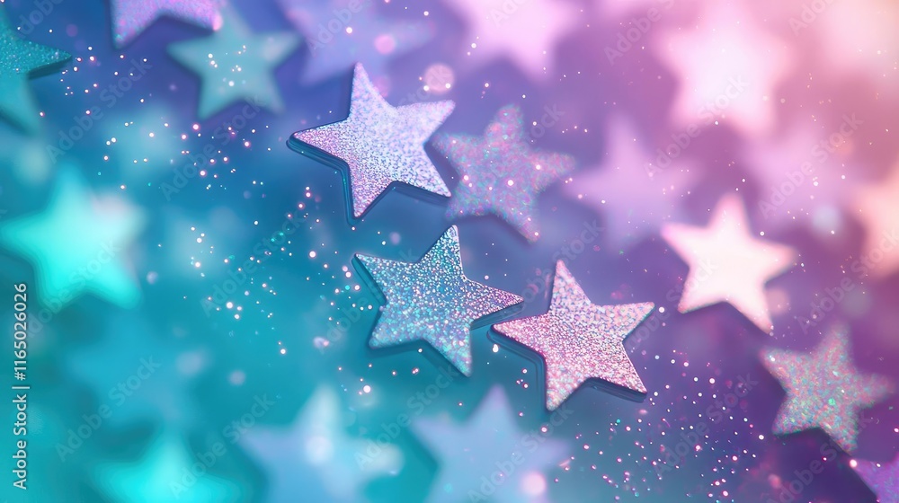 Poster starry abstract background idea. colorful star background with sparkles, creating a dreamy and magic