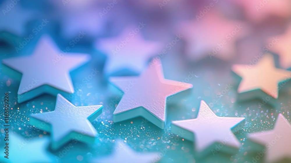 Poster starry abstract background idea. colorful star shapes create a dreamy background, perfect for decora