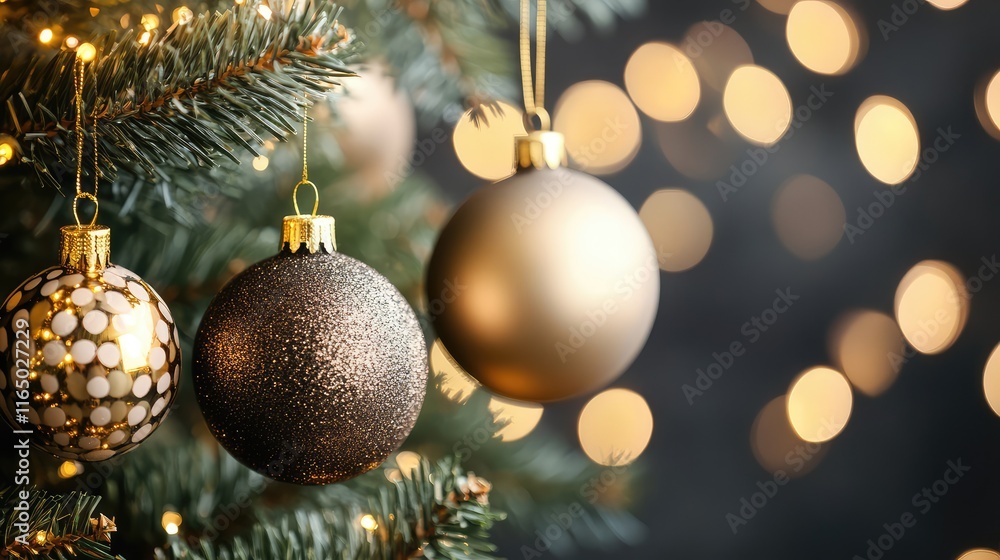 Poster a black drop background with soft bokeh lights in warm golden tones, creating a dreamy and celebrato