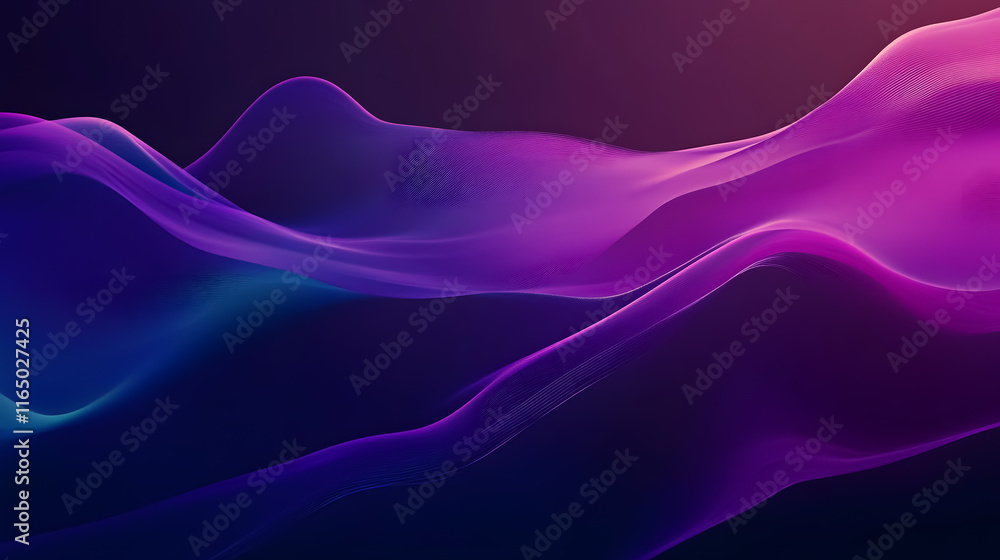 Poster an abstract gradient background with ultraviolet glow on a dark canvas, serving as an empty wallpape