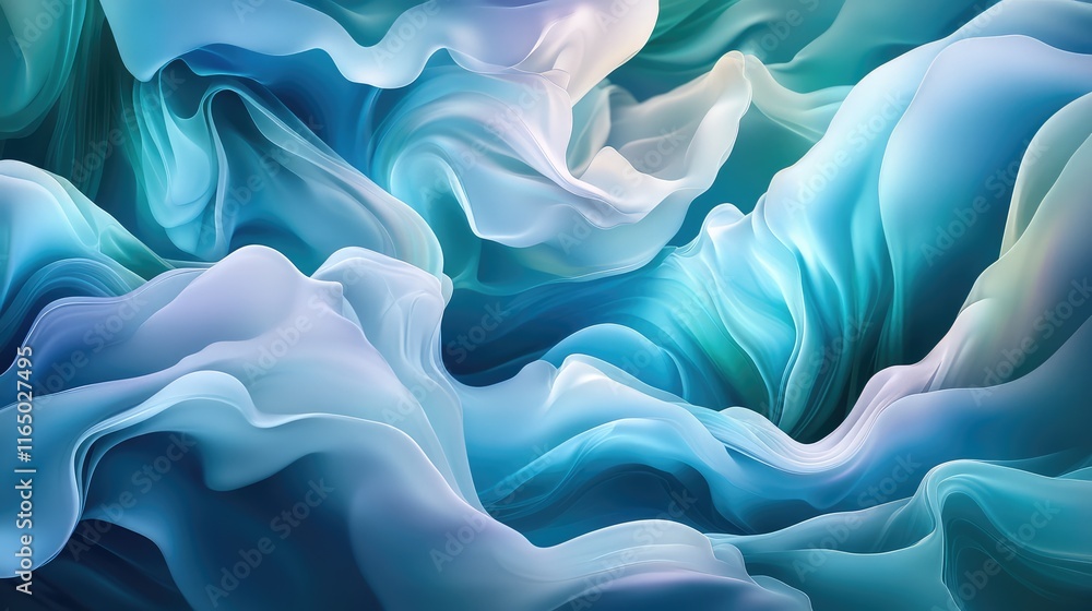 Poster a bright and vibrant cyan blue background with soft gradients fading to white at the edges, creating