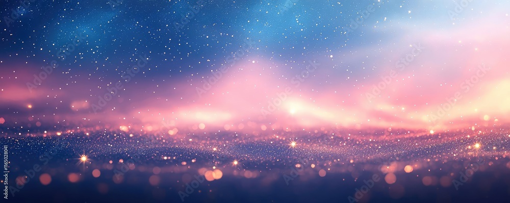 Poster starry abstract background idea. a stunning cosmic landscape with vibrant colors and sparkling light