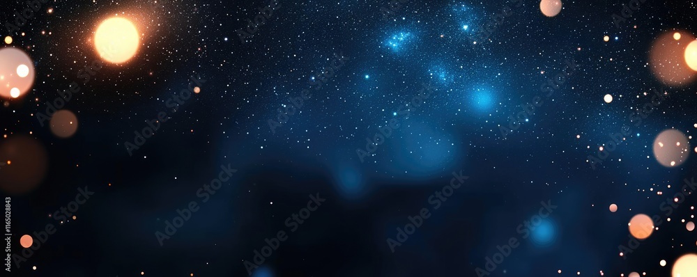 Poster Starry abstract background idea. A captivating abstract background featuring glowing lights and a mystical starry atmosphere.