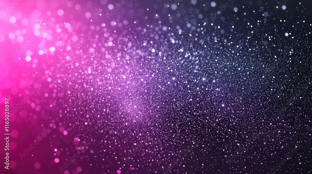 Aufkleber Starry abstract background idea. Vibrant glittering particles on a dark background create an enchanting visual effect.