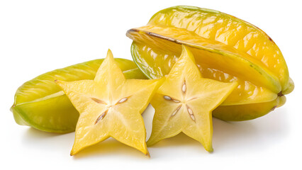 Fototapeta premium Fresh star fruit on white background isolated