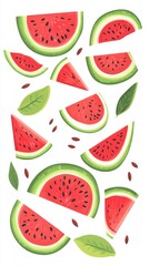 A Vibrant Watermelon Slice Pattern Design for Summer
