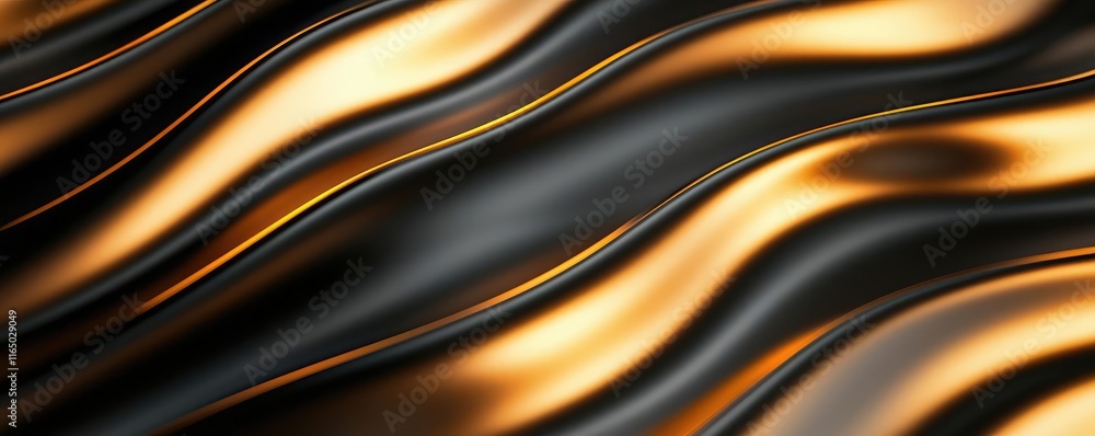 Aufkleber Noise abstract background idea. Abstract waves of gold and black create a luxurious and dynamic visual effect.