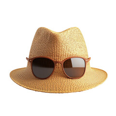 Large Straw Hat with Wide Brim and Brown Accents