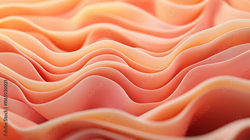 Aufkleber Noise abstract background idea. Abstract wave patterns in soft peach tones create a soothing visual experience.
