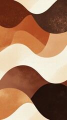 Abstract wavy pattern featuring earthy tones of brown, rust, and cream, creating a textured, contemporary design for backgrounds or decor.