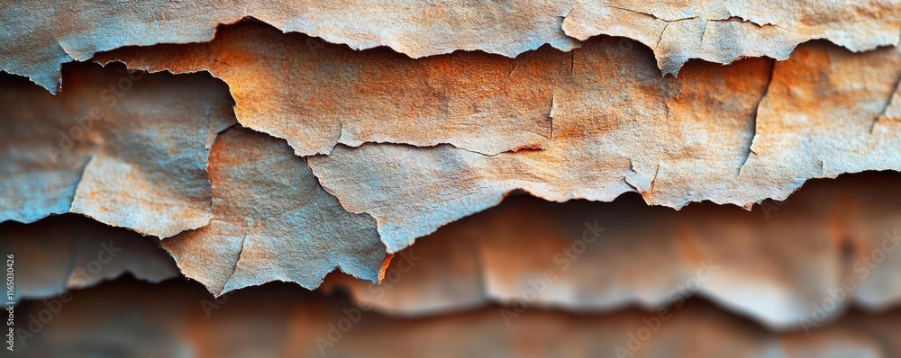 Poster torn abstract background concept. close-up of peeling paint revealing layers of color and texture, s