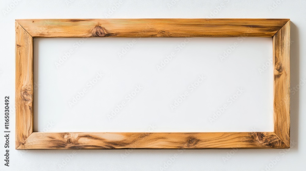 Aufkleber a floating wooden frame with a clean white gradient background. its modern minimal aesthetic is idea