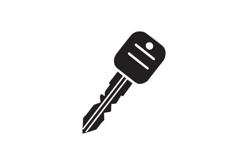 simple and unobtrusive car key vector silhouette illustration isolated in white background
