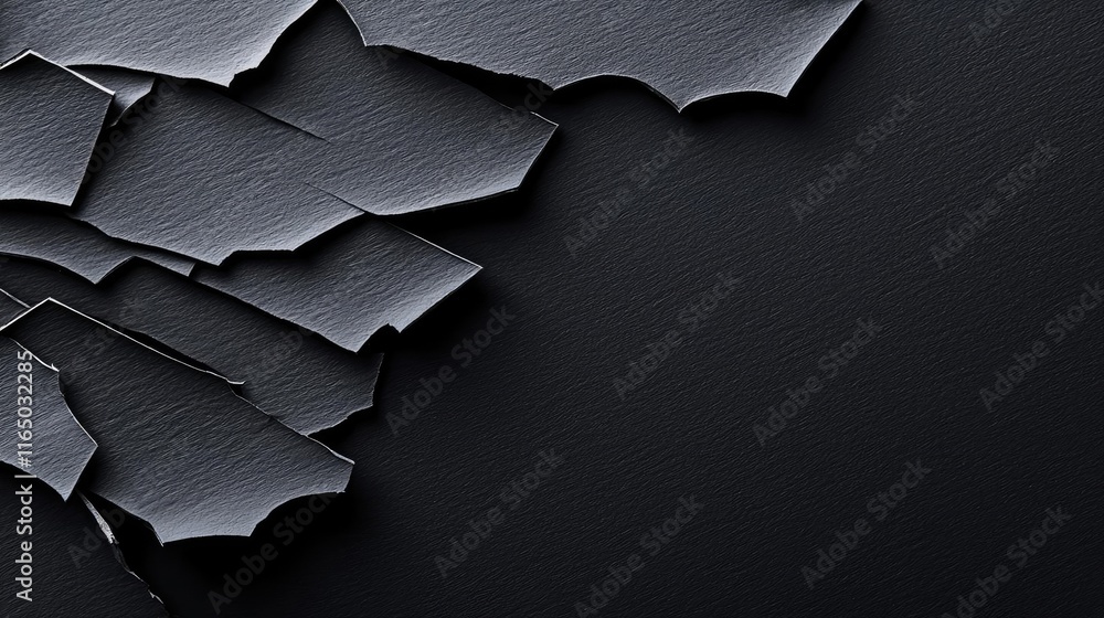 Aufkleber torn abstract background concept. a close-up of textured, peeling black paint on a smooth surface, c