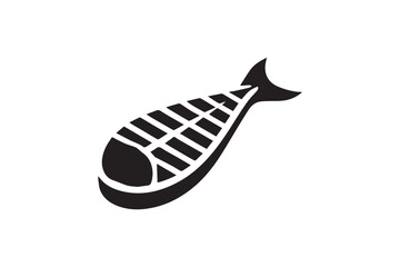 simple and unobtrusive Fish steak vector silhouette illustration isolated in white background
