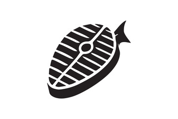 simple and unobtrusive Fish steak vector silhouette illustration isolated in white background
