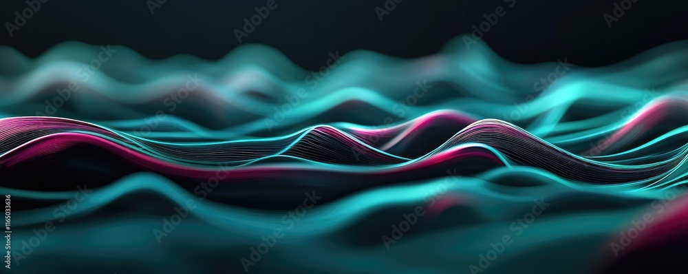 Poster Noise abstract background idea. Abstract wave patterns in vibrant colors creating a mesmerizing visual effect.