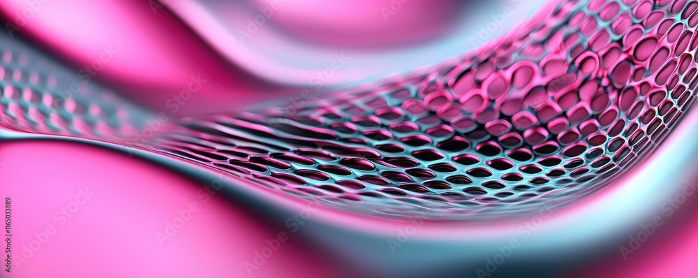 Poster Noise abstract background idea. Abstract wave pattern with vibrant pink and blue colors, showcasing depth and texture.