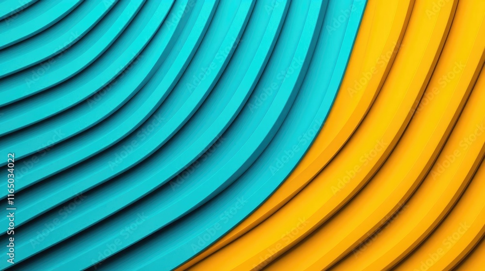 Aufkleber Noise abstract background idea. Vibrant abstract waves in turquoise and yellow create a striking visual effect.